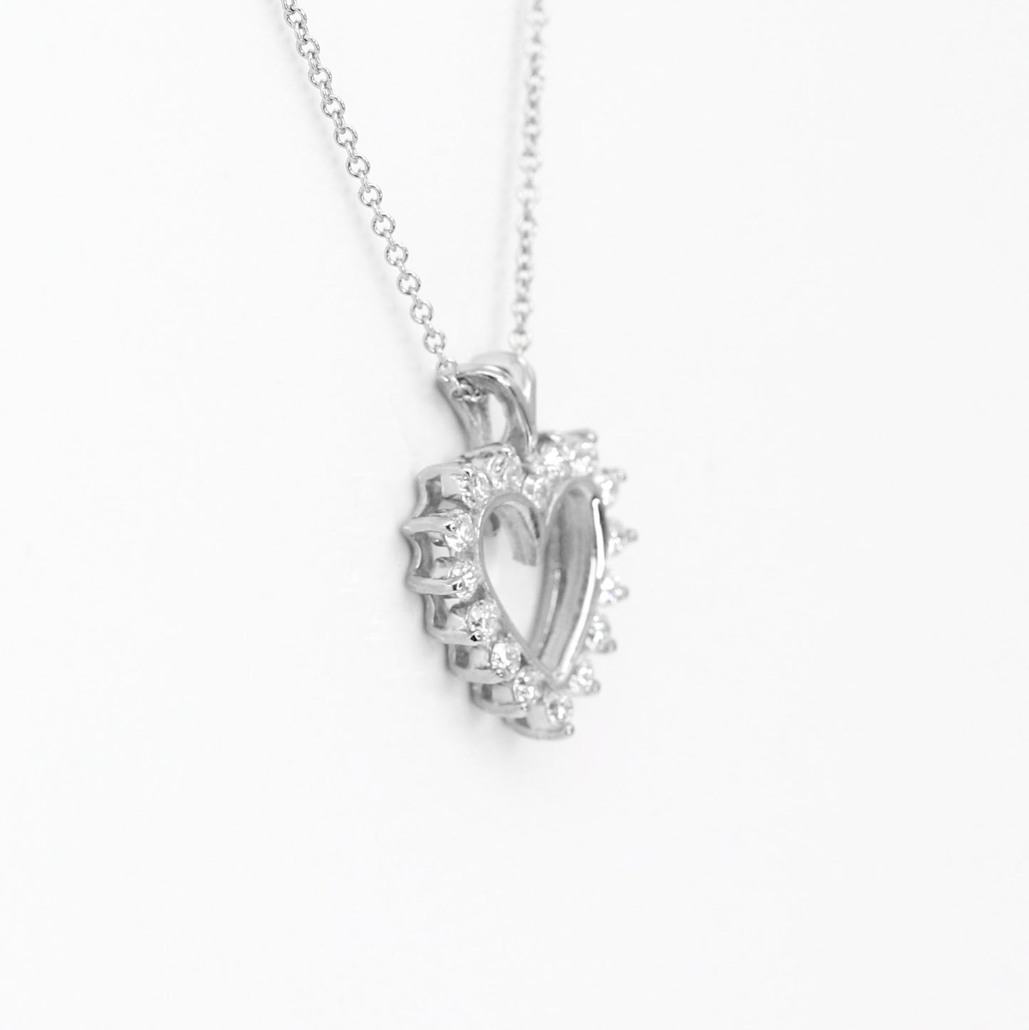 14K 0.40CT DIAMOND HEART NECKLACE