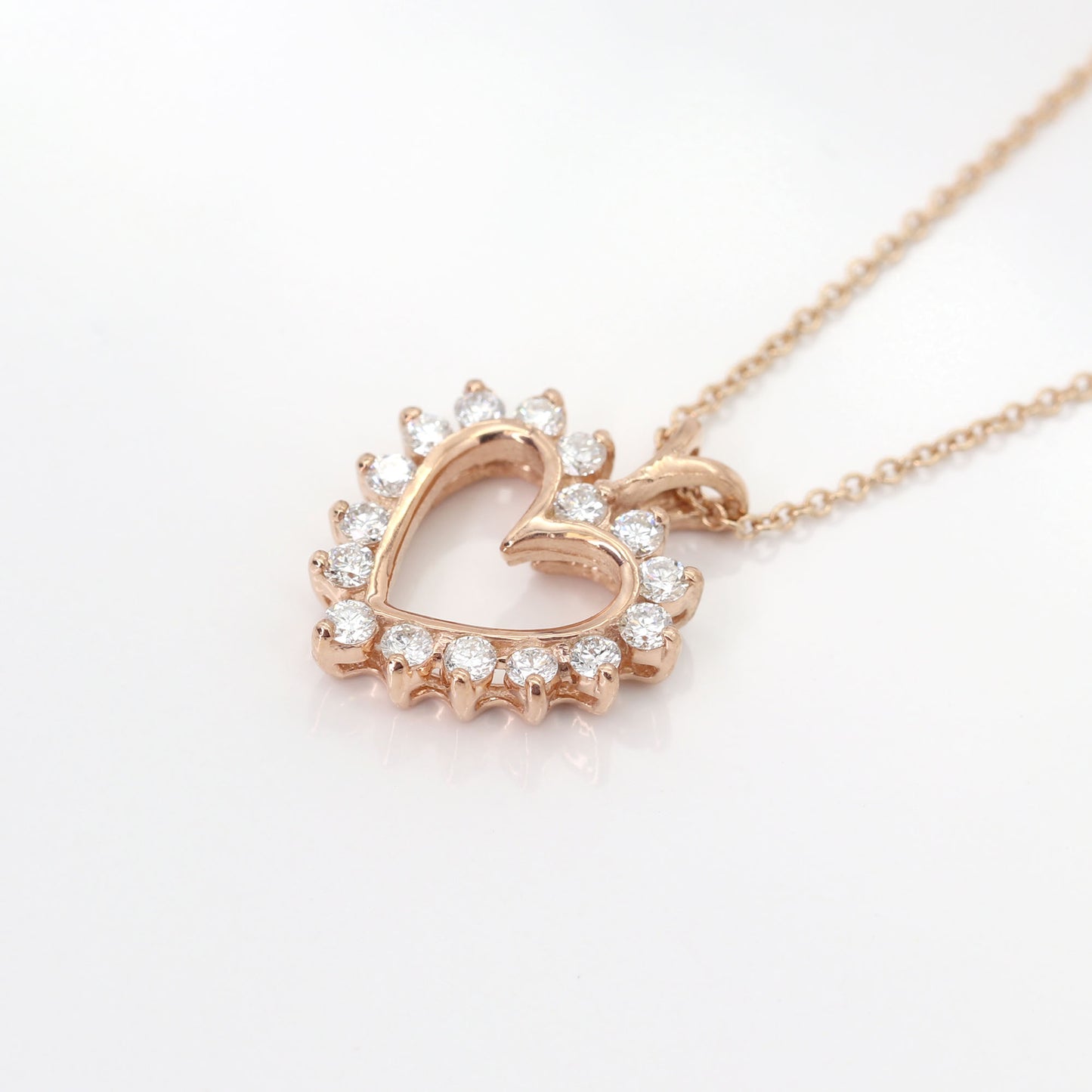 14K 0.40CT DIAMOND HEART NECKLACE