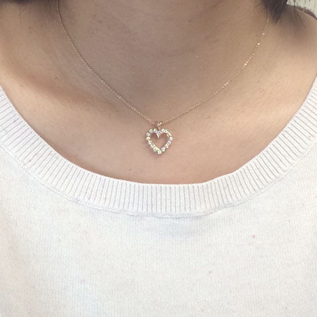 14K 0.40CT DIAMOND HEART NECKLACE