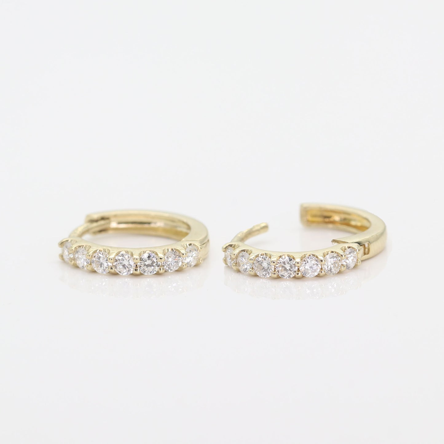 14K DIAMOND HOOP EARRING