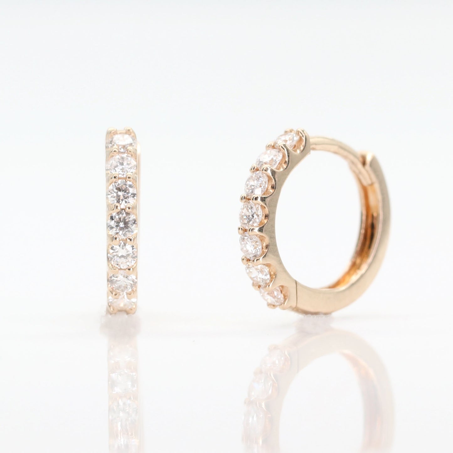 14K DIAMOND HOOP EARRING