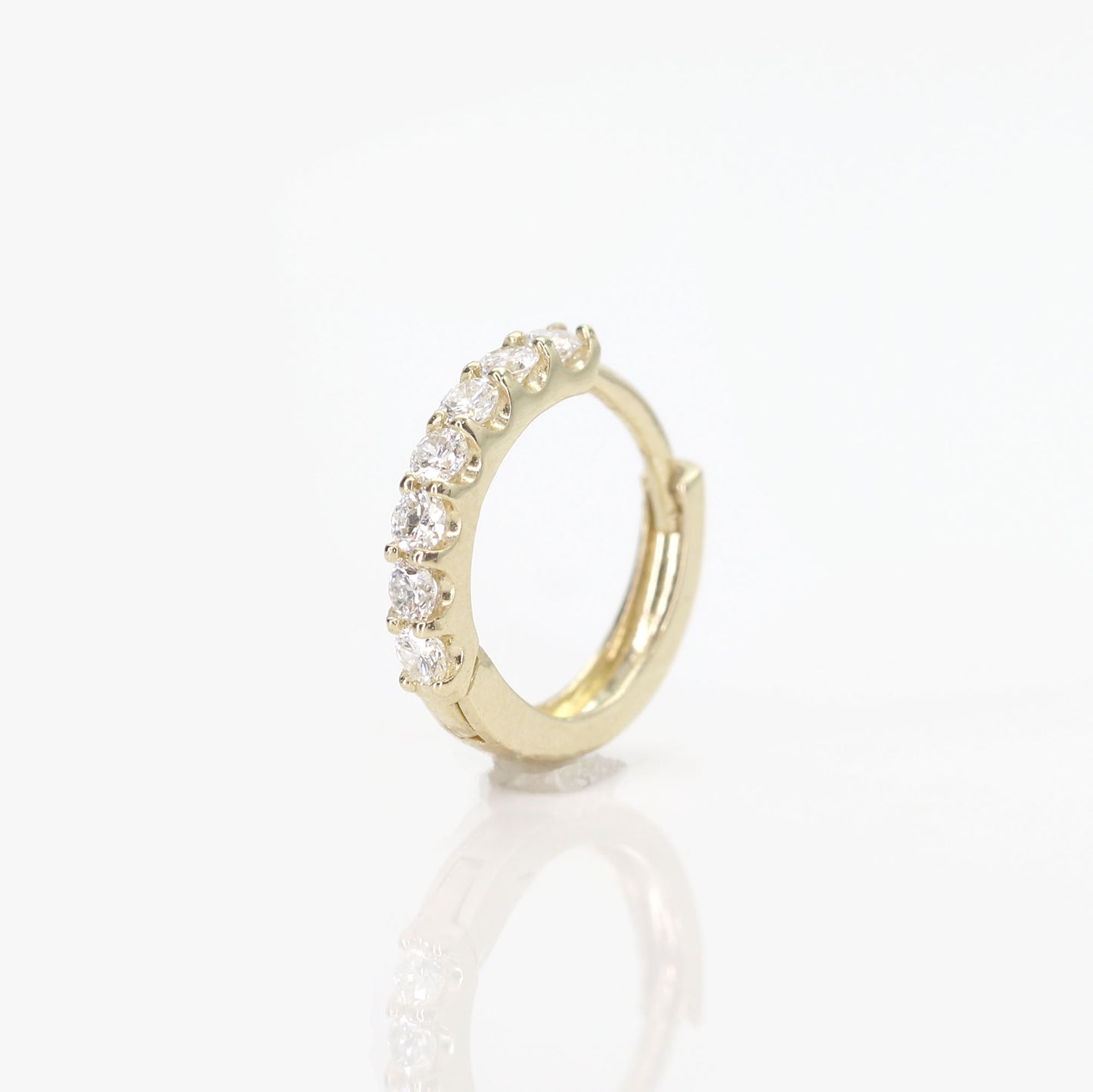 14K DIAMOND HOOP EARRING