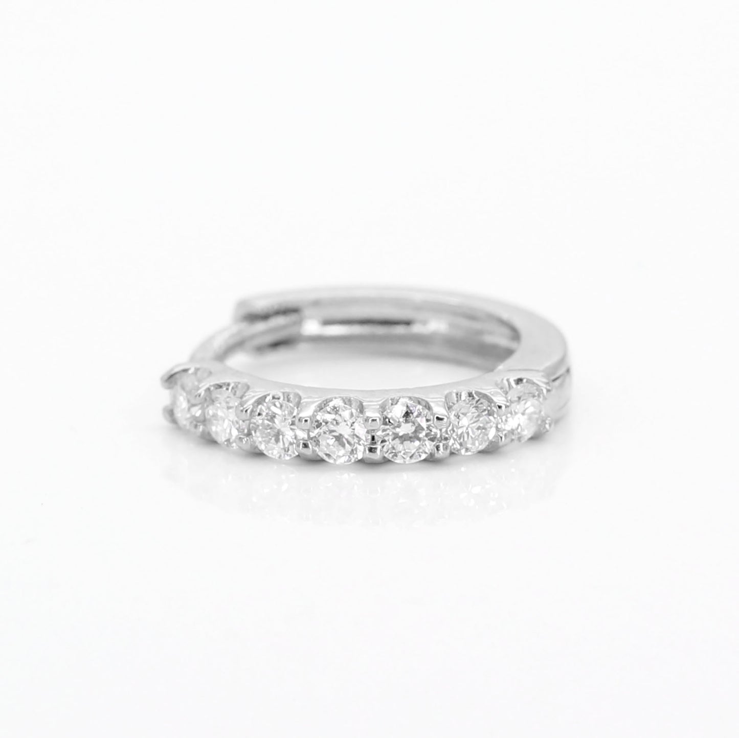 14K DIAMOND HOOP EARRING