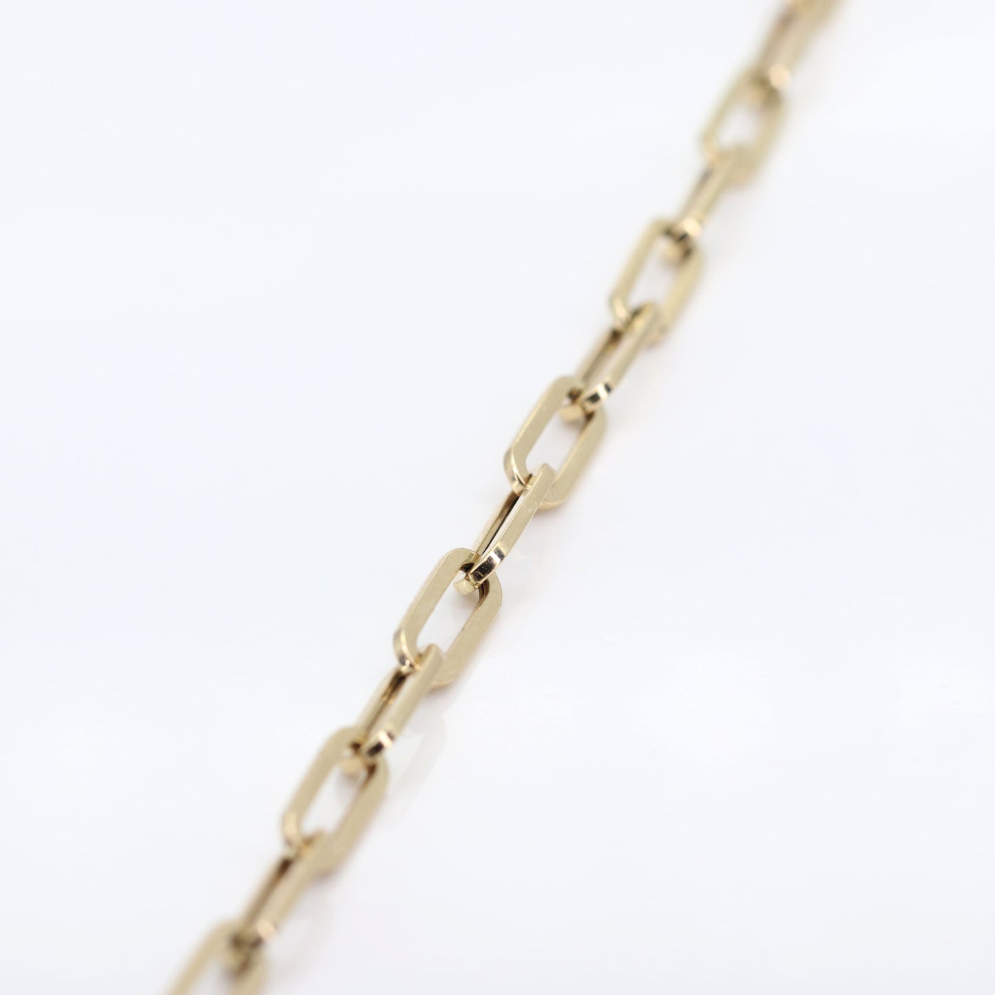 14K YELLOW GOLD PAPER CLIP CHAIN BRACELET