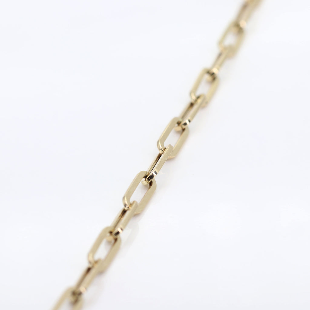 14K YELLOW GOLD PAPER CLIP CHAIN NECKLACE