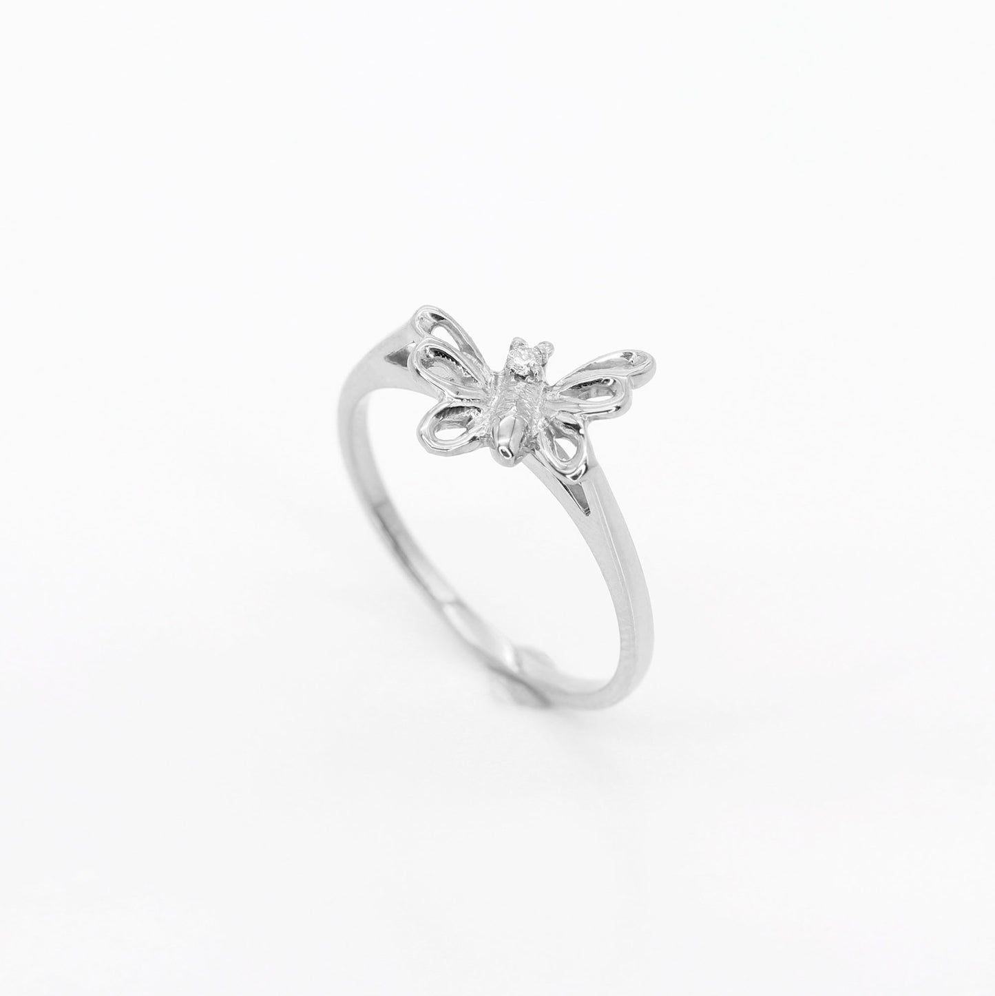 14K DIAMOND BUTTERFLY RING