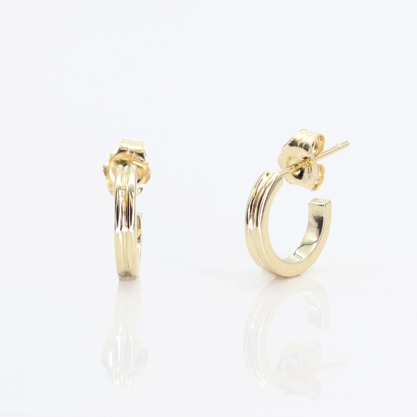 14K VERTICAL OPEN BACK HOOP EARRING