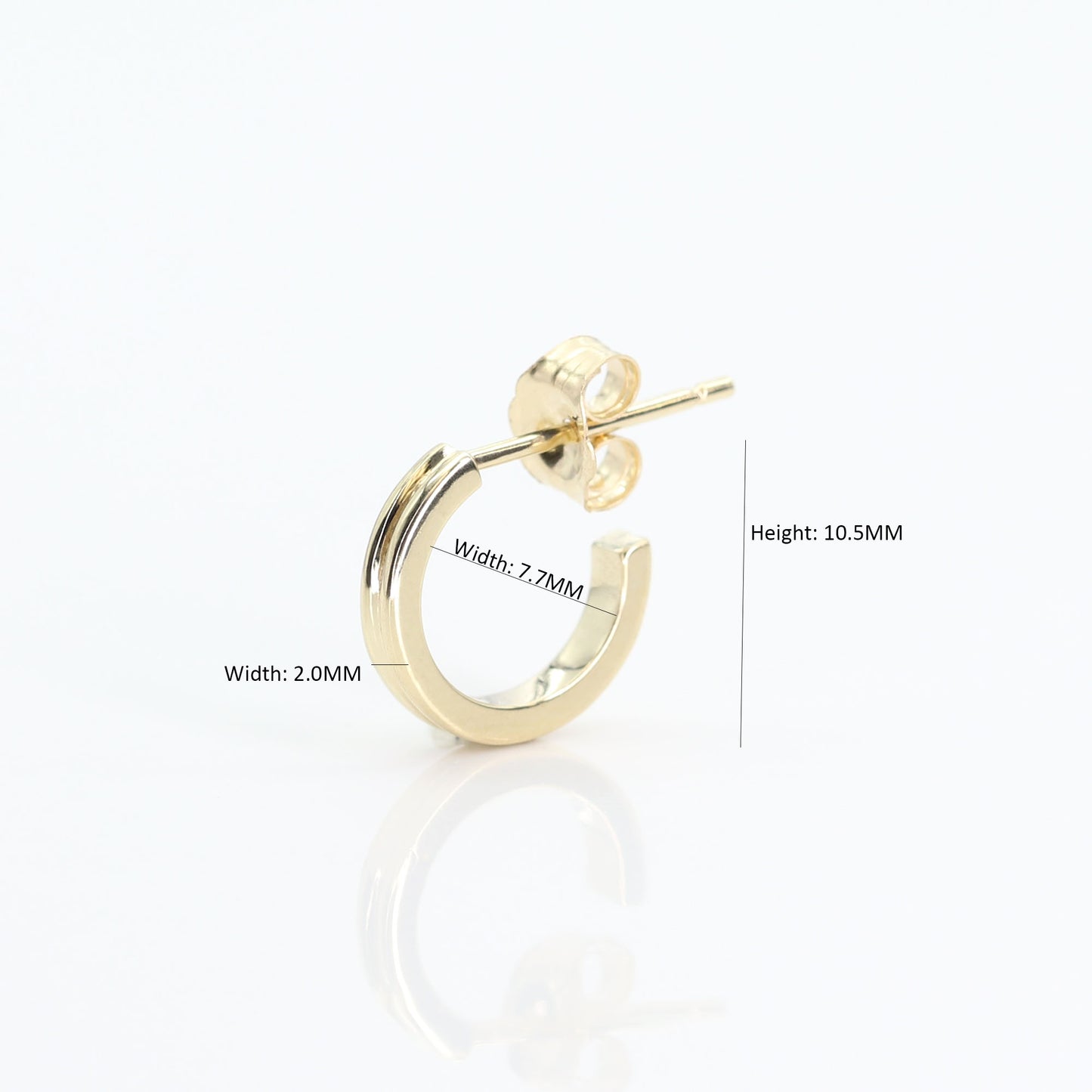 14K VERTICAL OPEN BACK HOOP EARRING