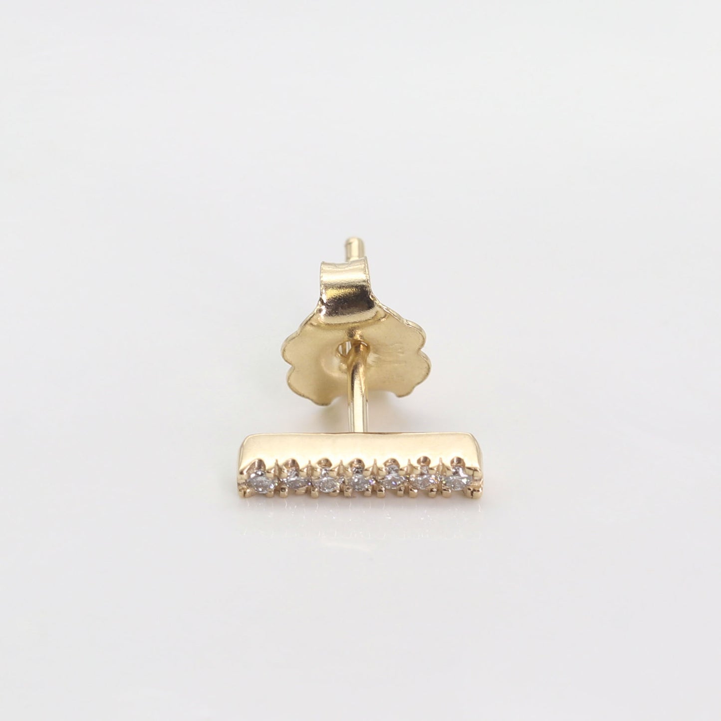 14K DIAMOND BAR EARRING