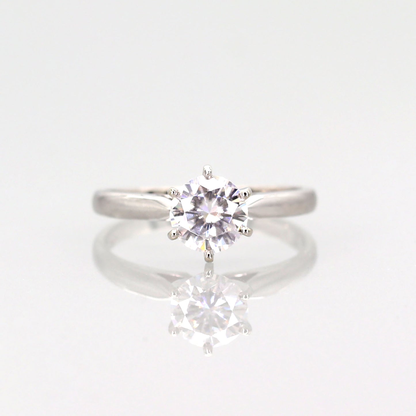 14K WHITE GOLD 1CT MOISSANITE SOLITAIRE RING