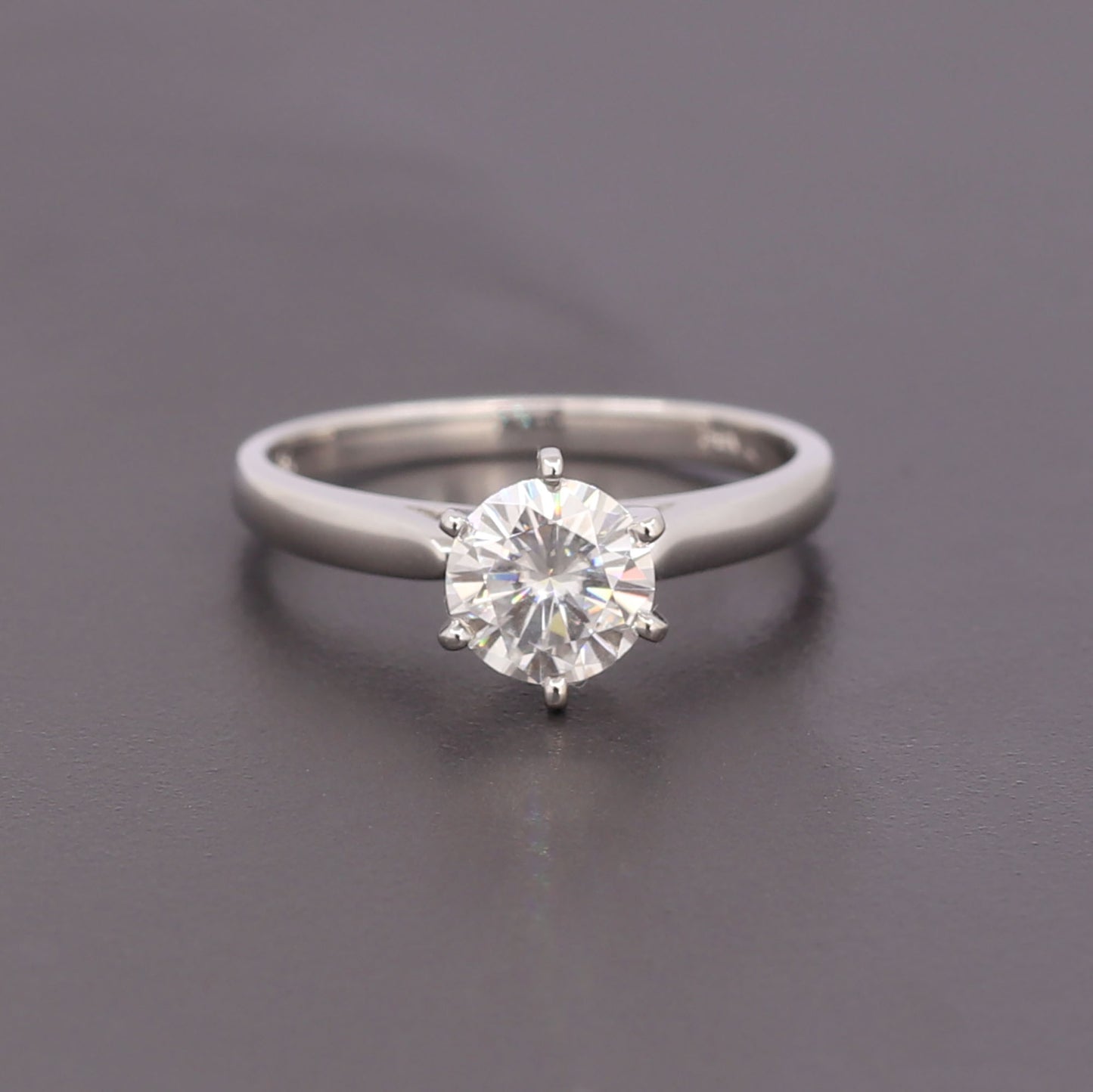 14K WHITE GOLD 1CT MOISSANITE SOLITAIRE RING