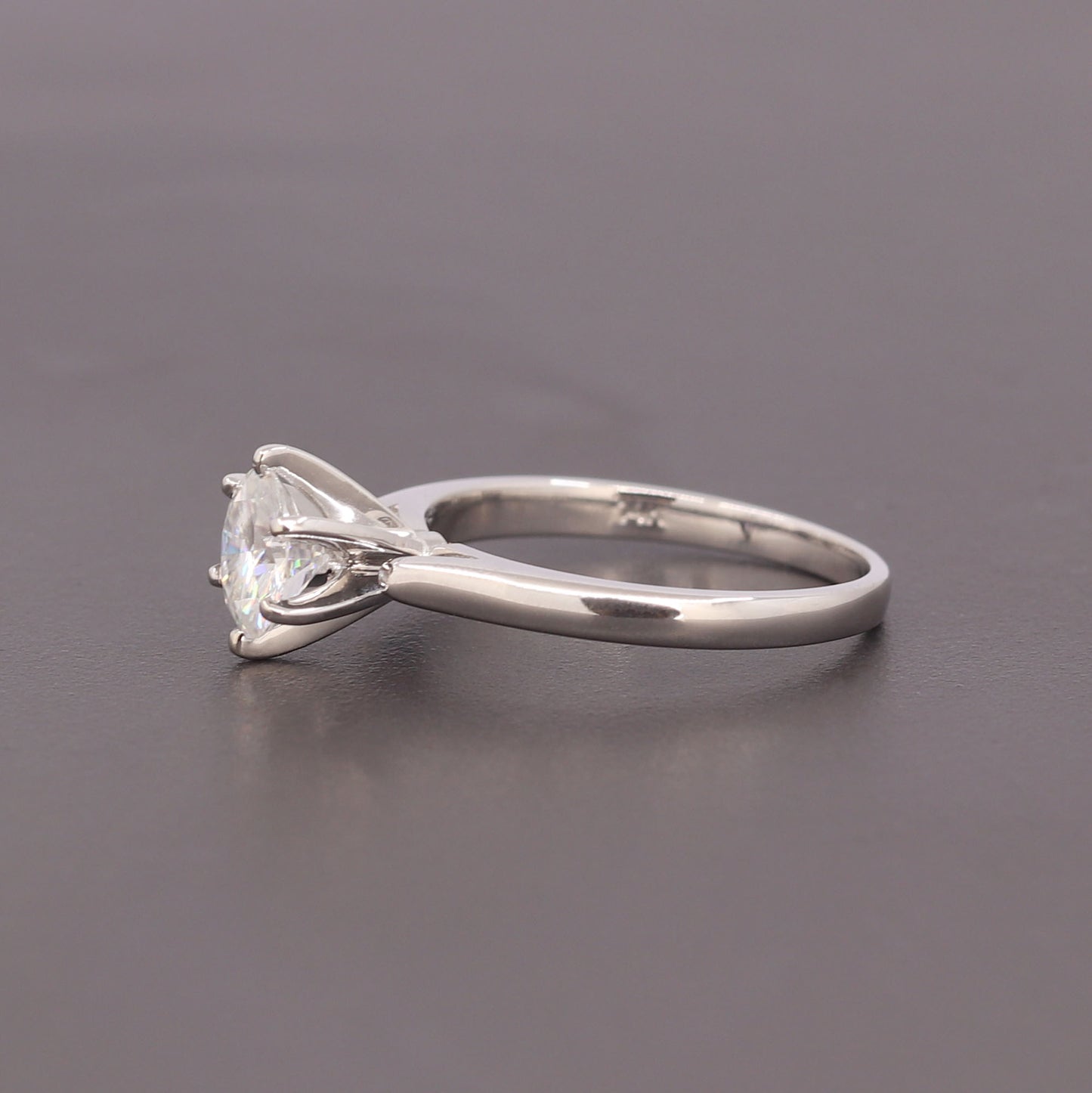 14K WHITE GOLD 1CT MOISSANITE SOLITAIRE RING