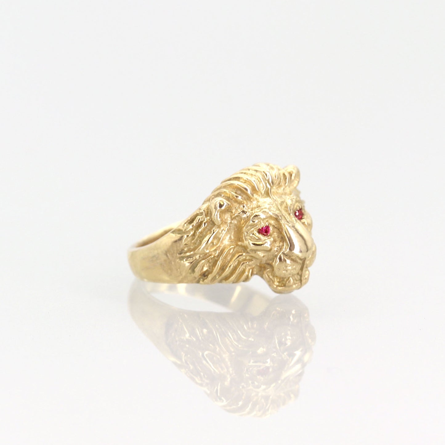 14K RUBY LION HEAD BAND