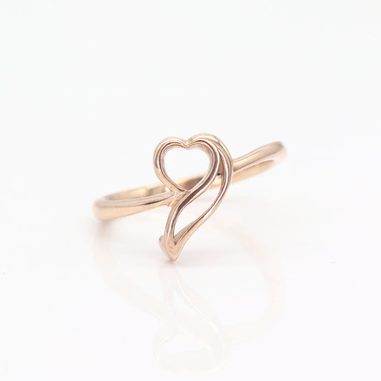 14K HEART LEAF BAND