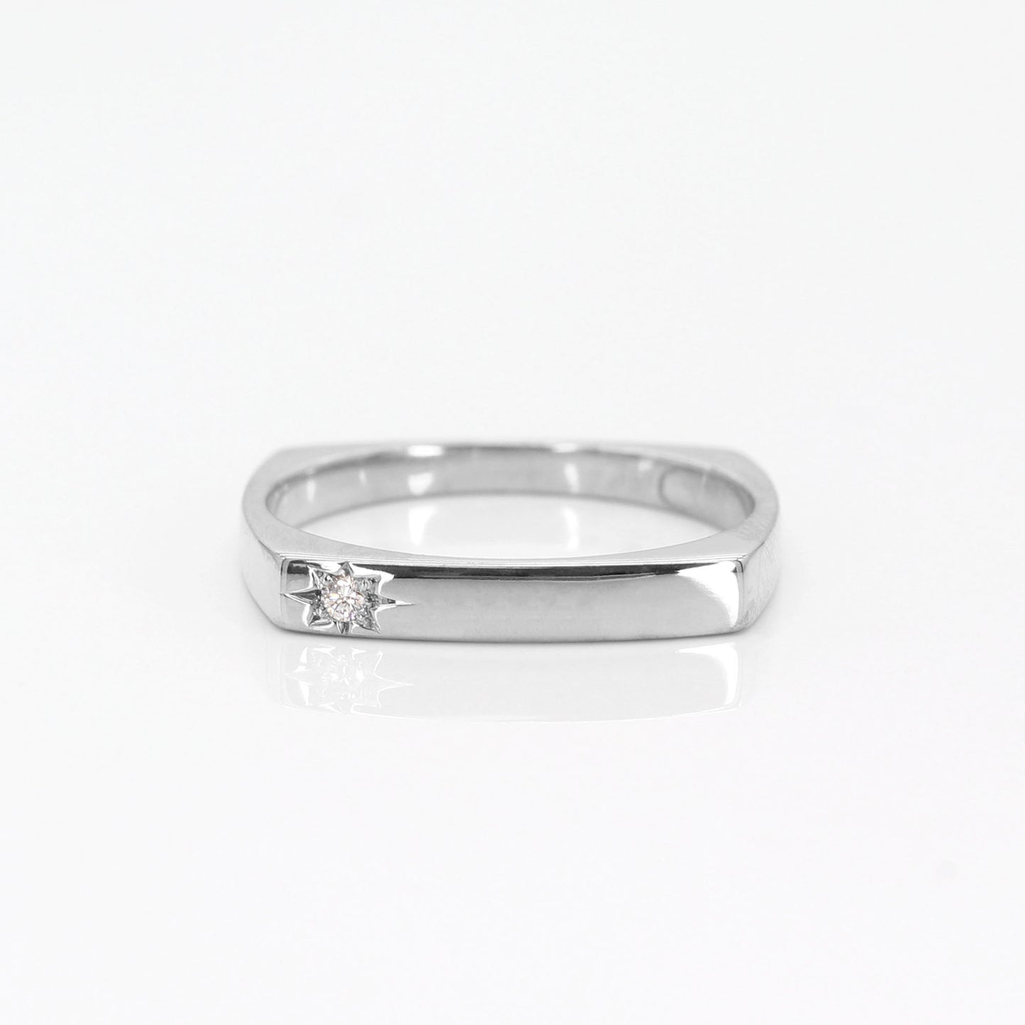 14K FLAME DIAMOND SQUARE BAND