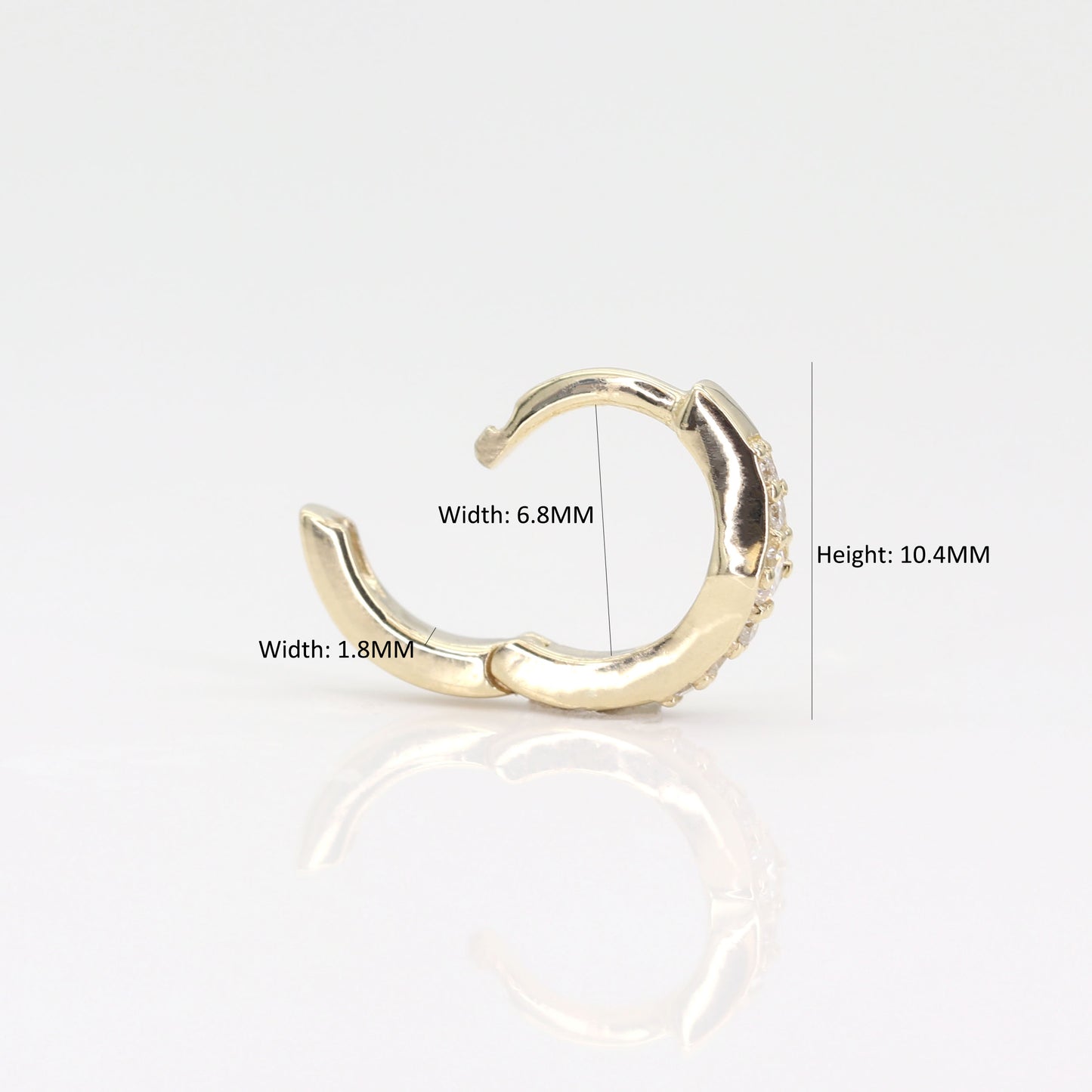 14K DIAMOND TINY HOOP EARRING