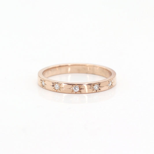 14K 5 FLAME DIAMOND 2.5MM BAND