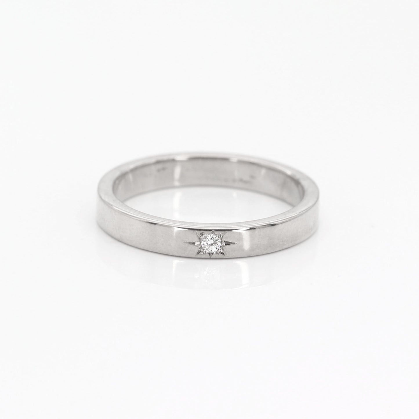 14K 1 DIAMOND FLAME 3MM BAND