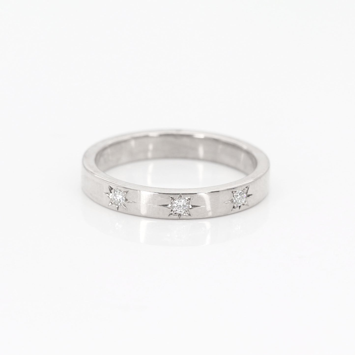 14K 3 DIAMOND FLAME 3MM BAND