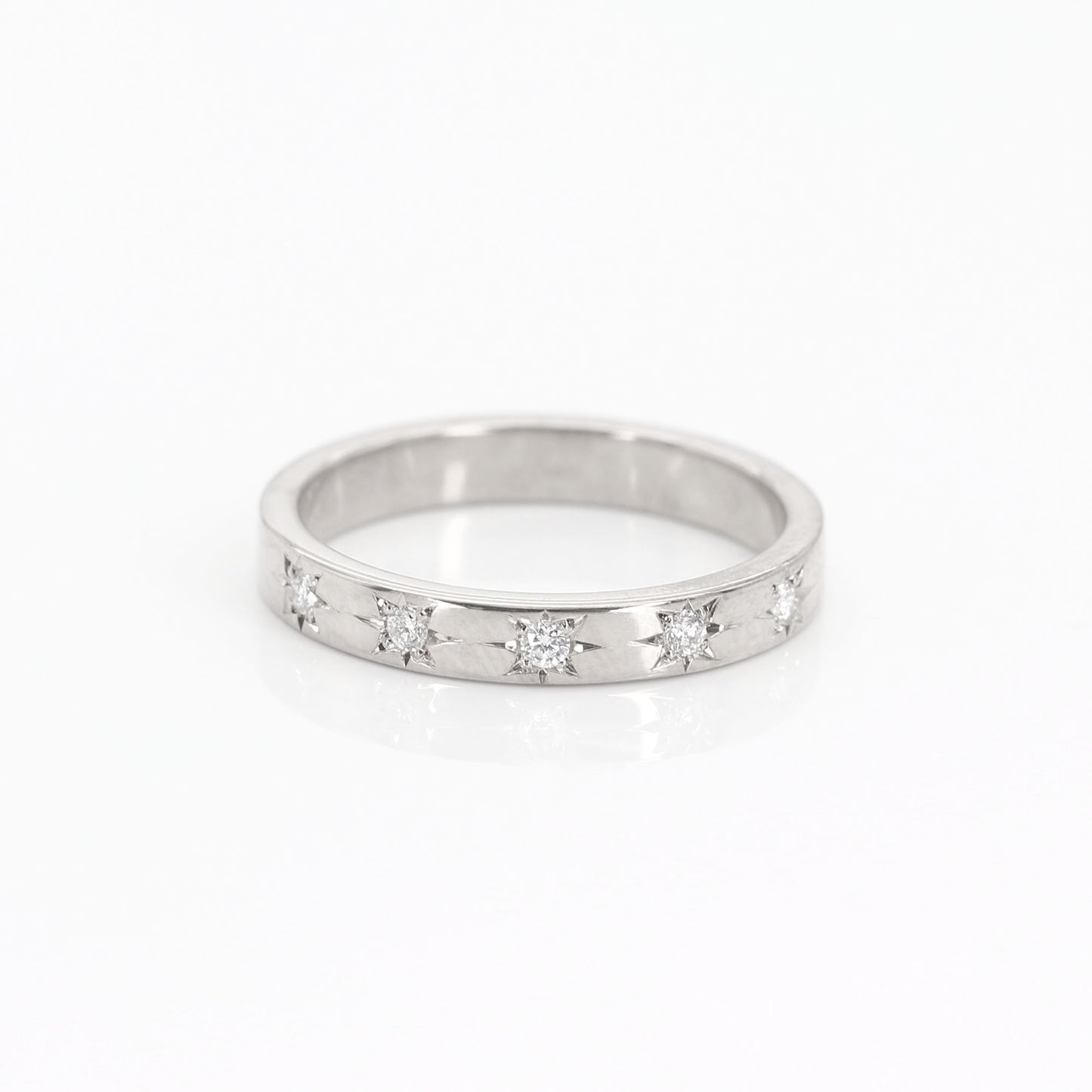 14K 5 DIAMOND FLAME 3MM BAND