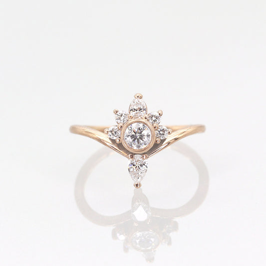 14K CROWN DIAMOND RING