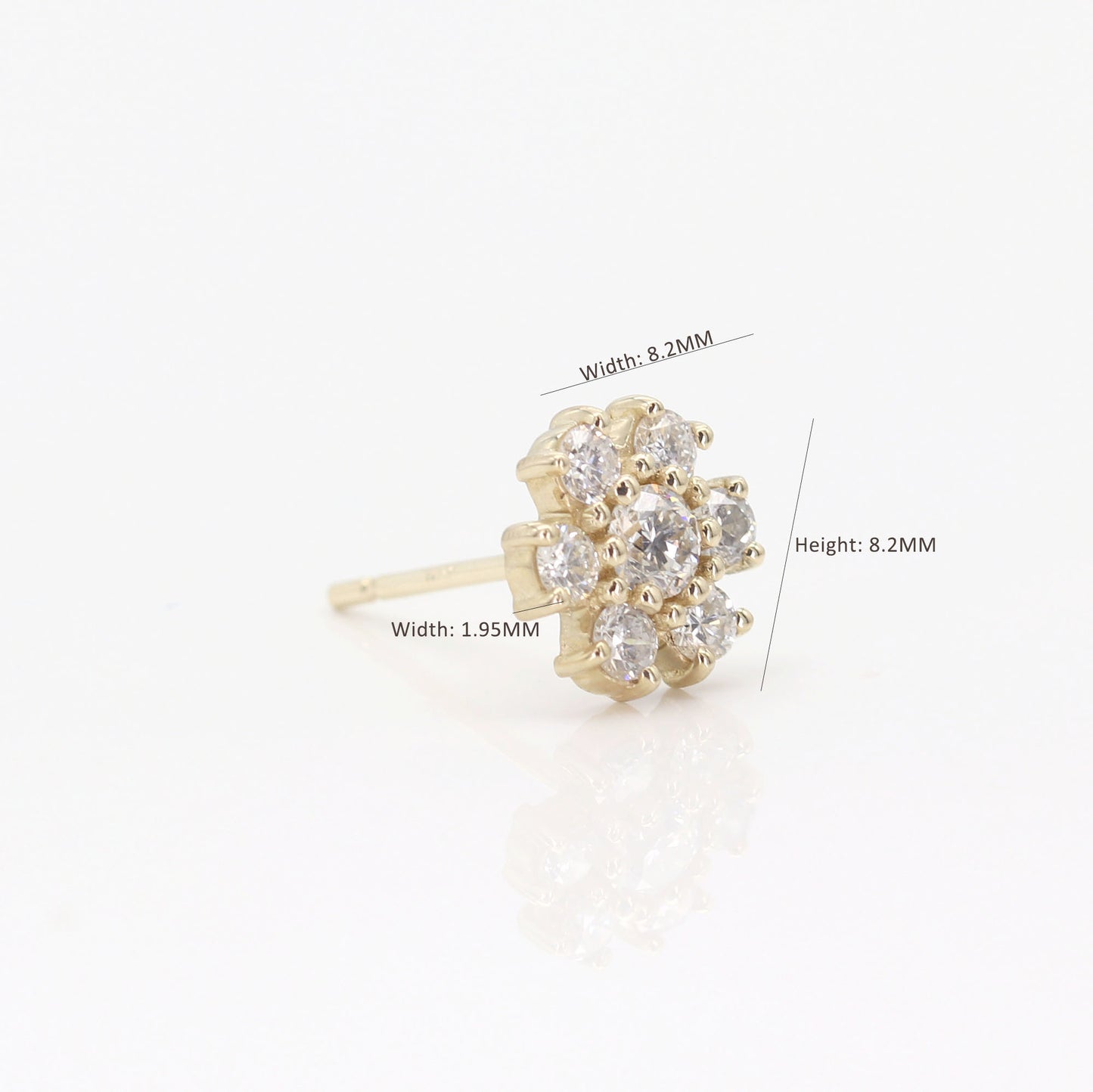 14K DIAMOND FLOWER EARRING