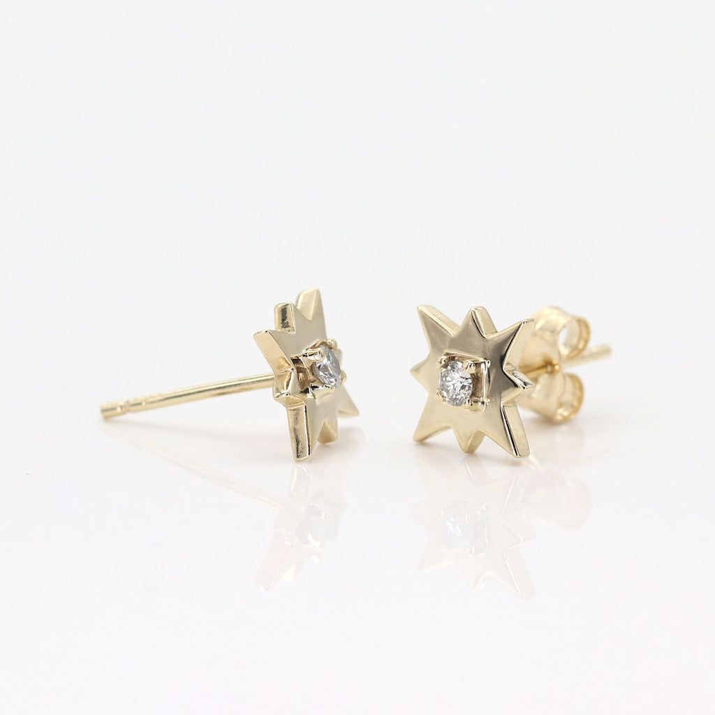 14K DIAMOND STAR EARRING