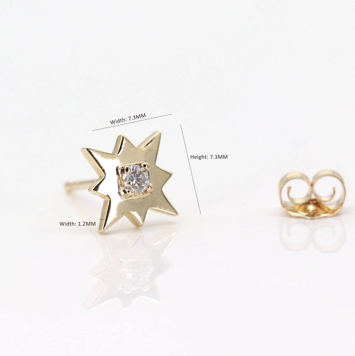 14K DIAMOND STAR EARRING