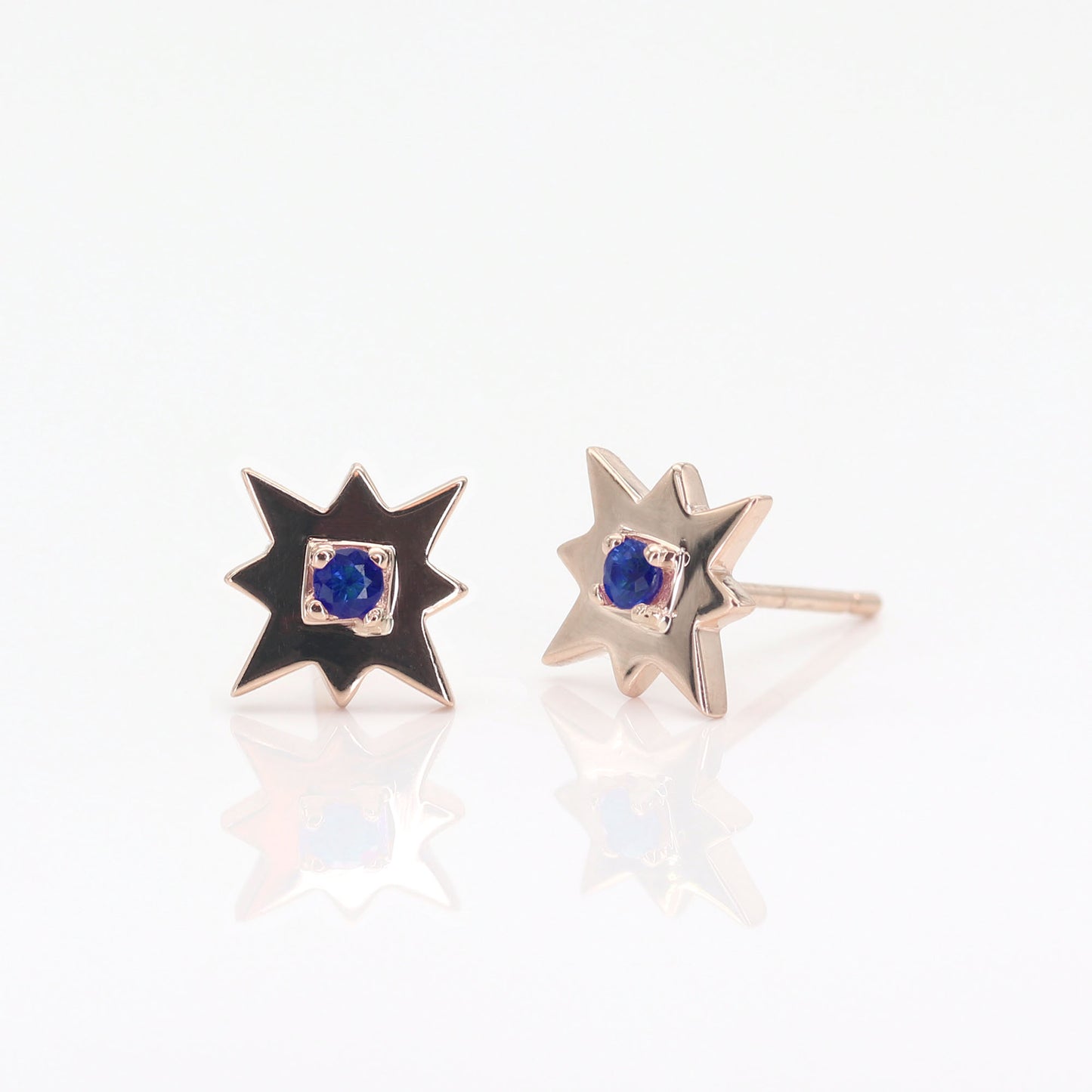 14K SAPPHIRE STAR EARRING