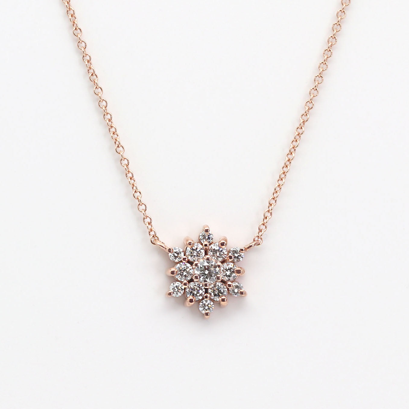 14K 0.38CT DIAMOND SNOWFLAKE NECKLACE