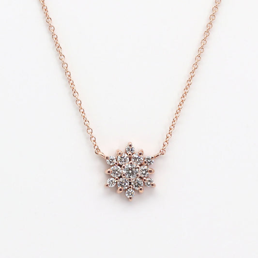 14K 0.38CT DIAMOND SNOWFLAKE NECKLACE