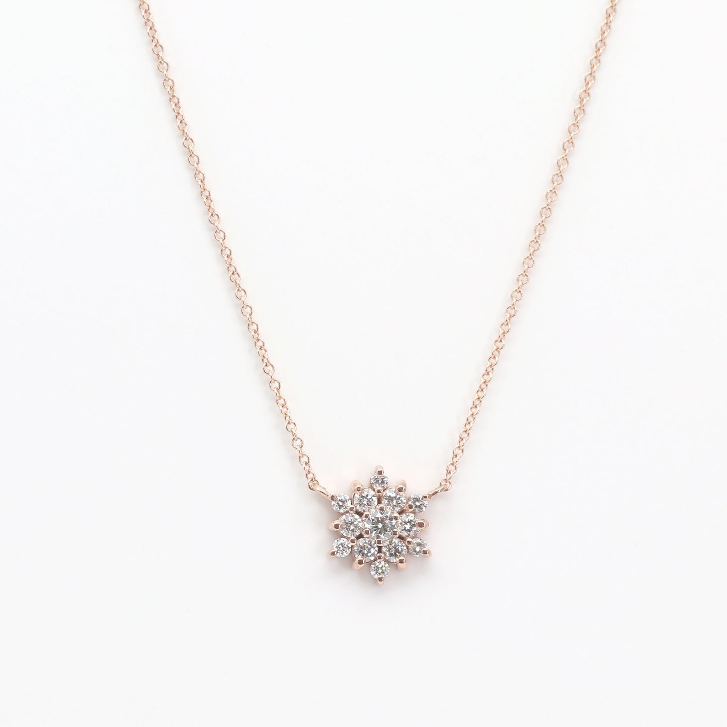 14K 0.38CT DIAMOND SNOWFLAKE NECKLACE