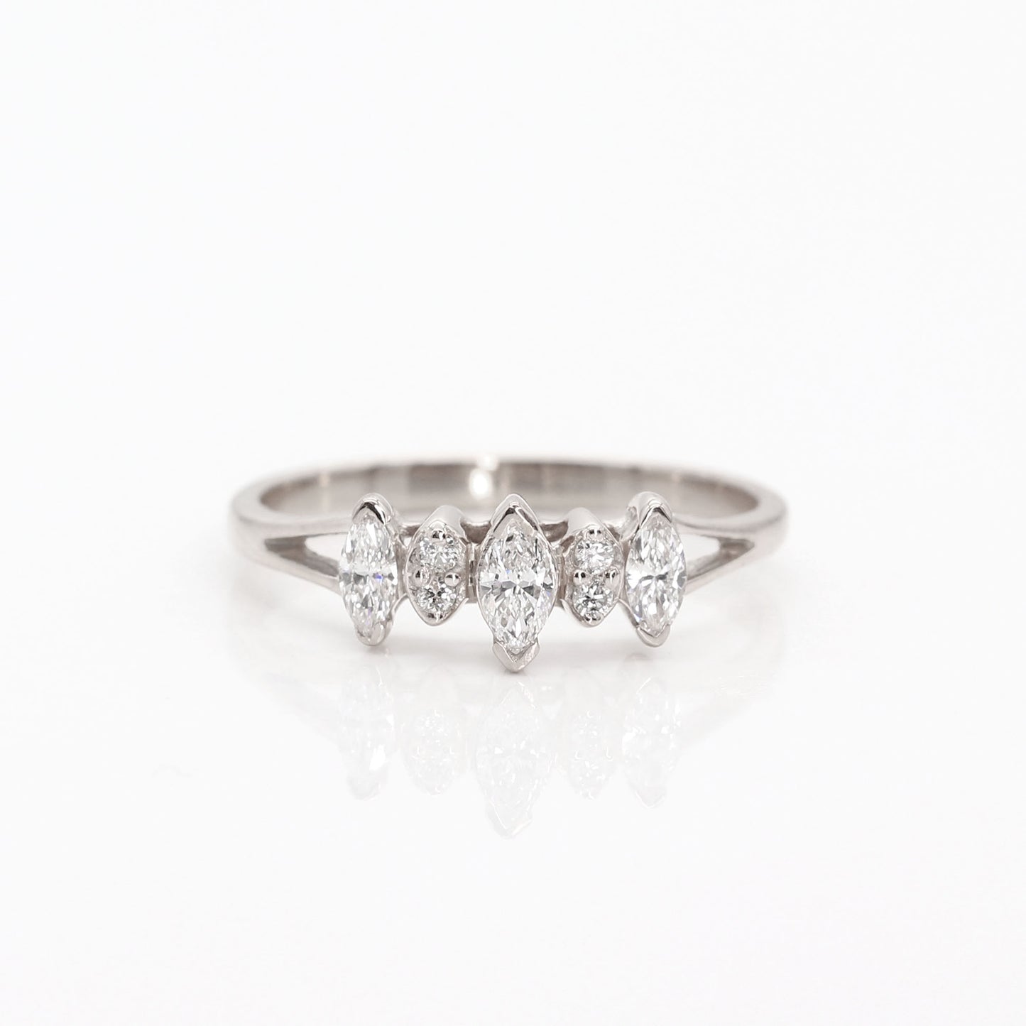 14K 3 MARQUISE DIAMOND RING