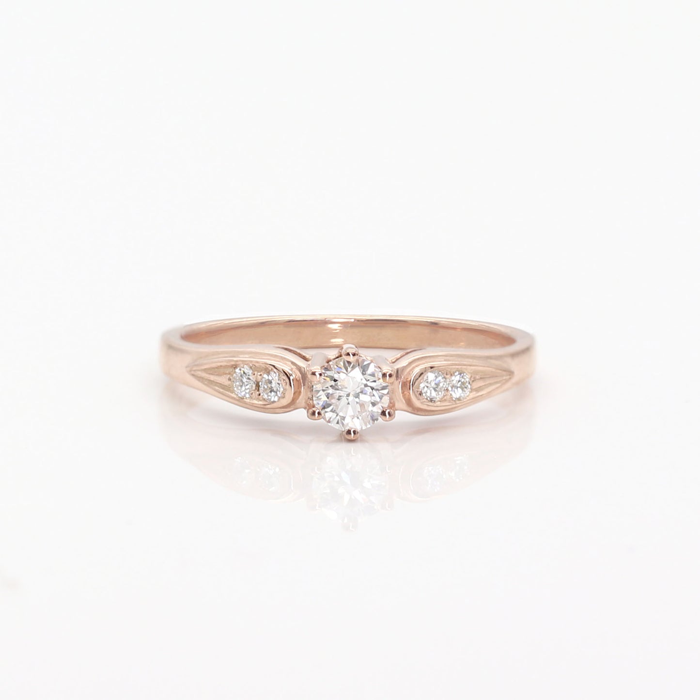 14K 0.26CT DIAMOND VINTAGE STYLE RING