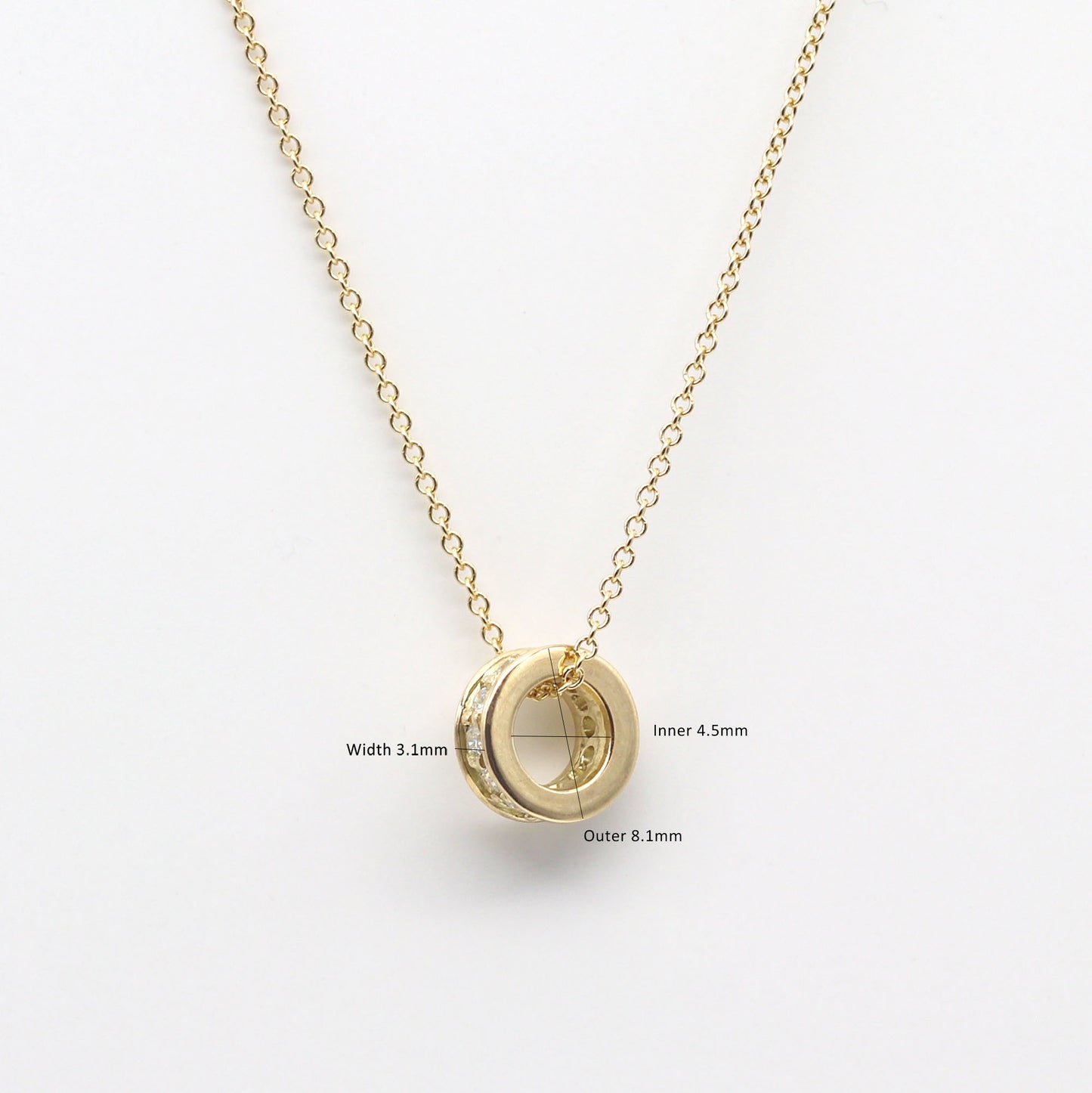 14K DIAMOND DONUT NECKLACE