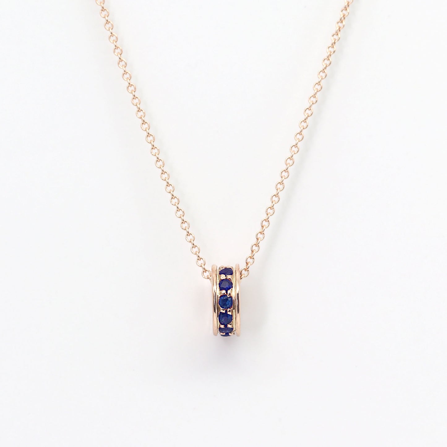 14K SAPPHIRE DONUT NECKLACE