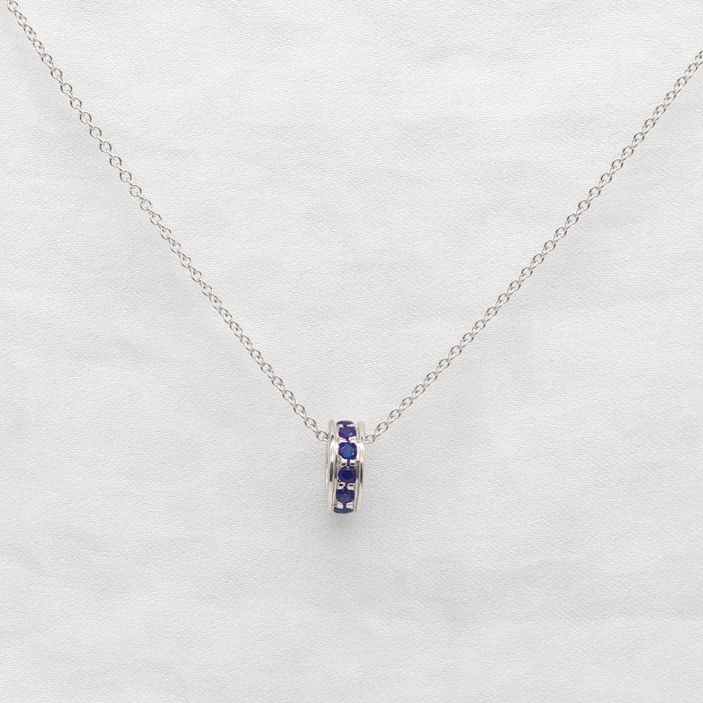 14K SAPPHIRE DONUT NECKLACE