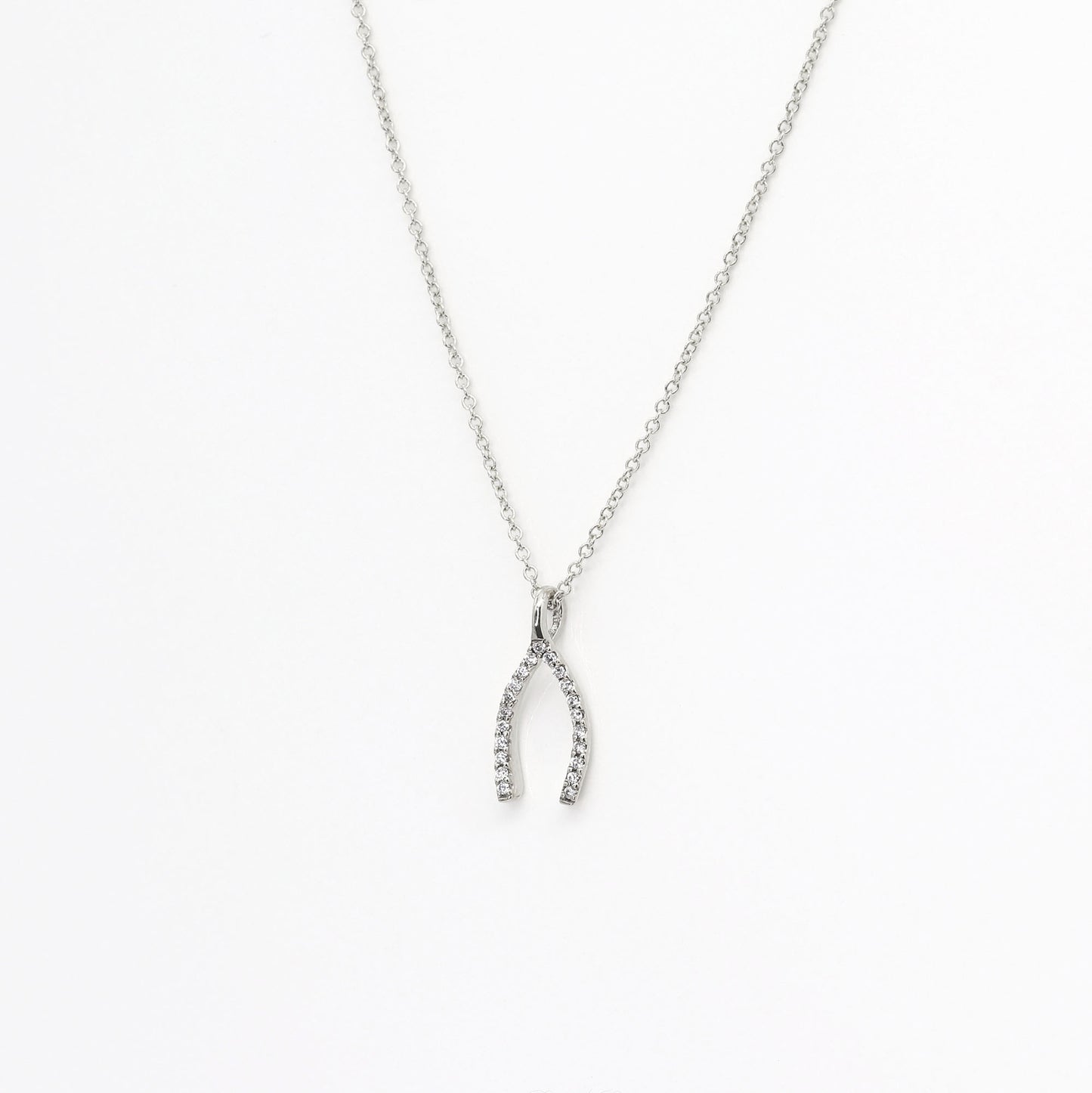 14K DIAMOND WISHBONE NECKLACE