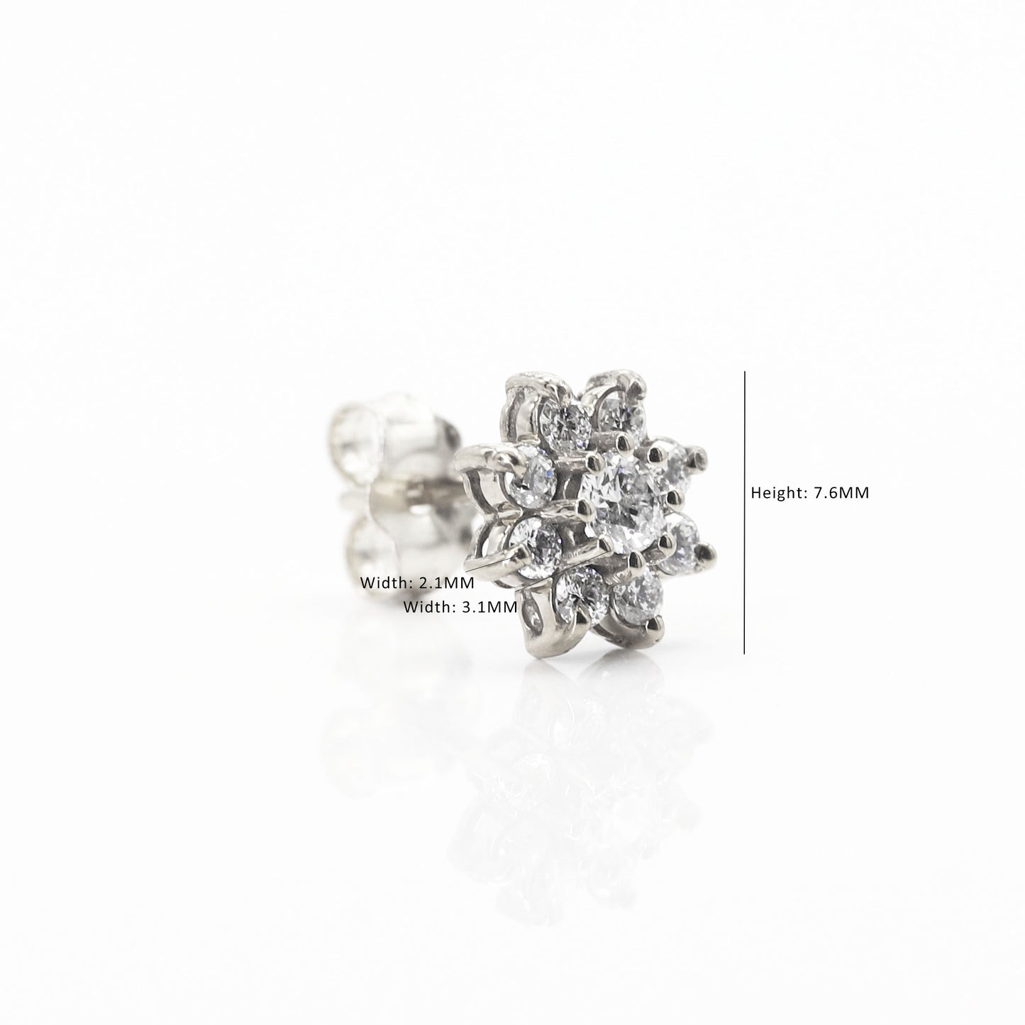 14K DIAMOND FLOWER EARRING (0.25CT AS SINGLE)