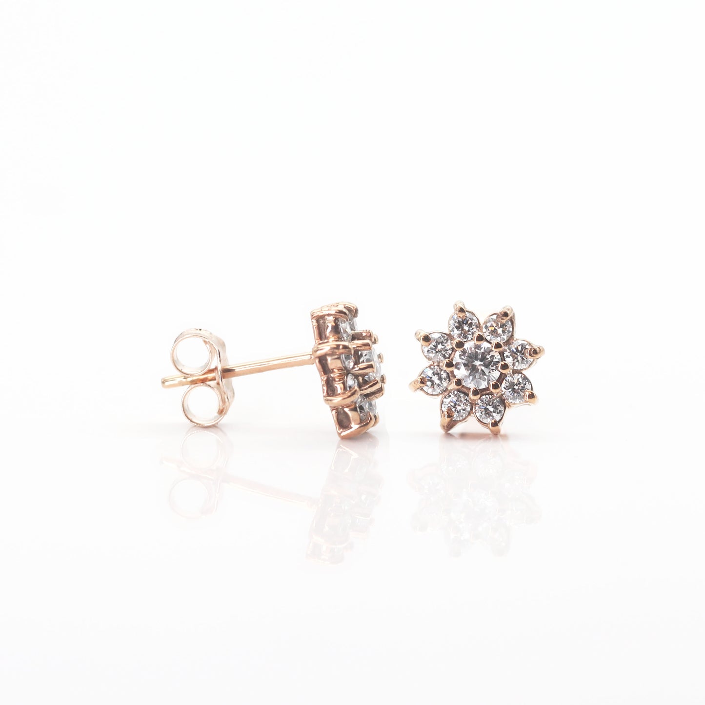 14K DIAMOND FLOWER EARRING (0.25CT AS SINGLE)