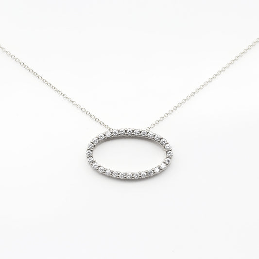 14K DIAMOND OVAL CIRCLE NECKLACE