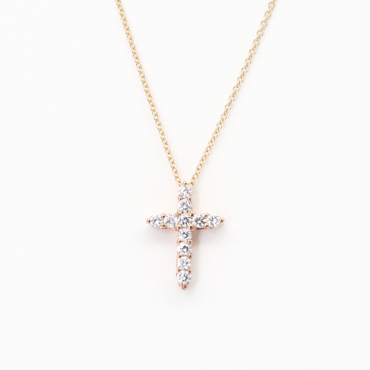 14K 0.38CT DIAMOND CROSS NECKLACE