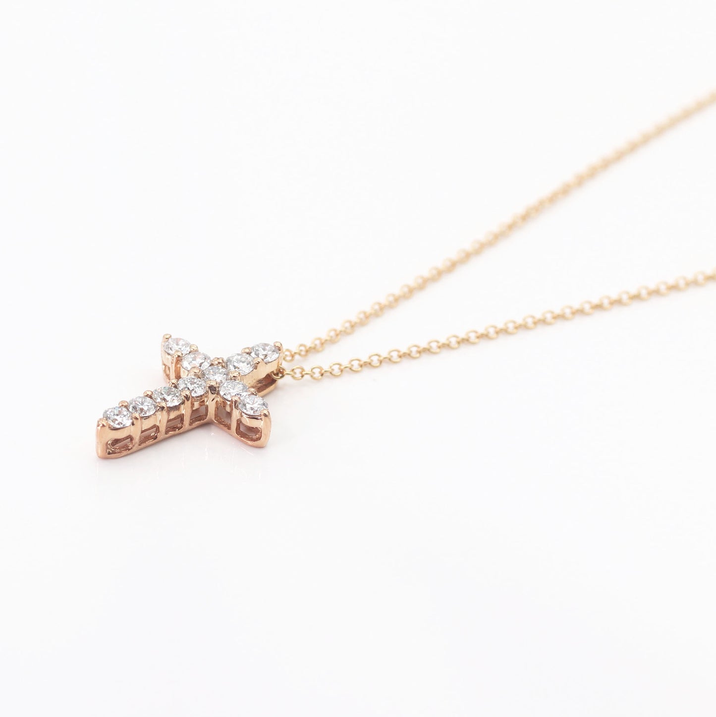 14K 0.38CT DIAMOND CROSS NECKLACE