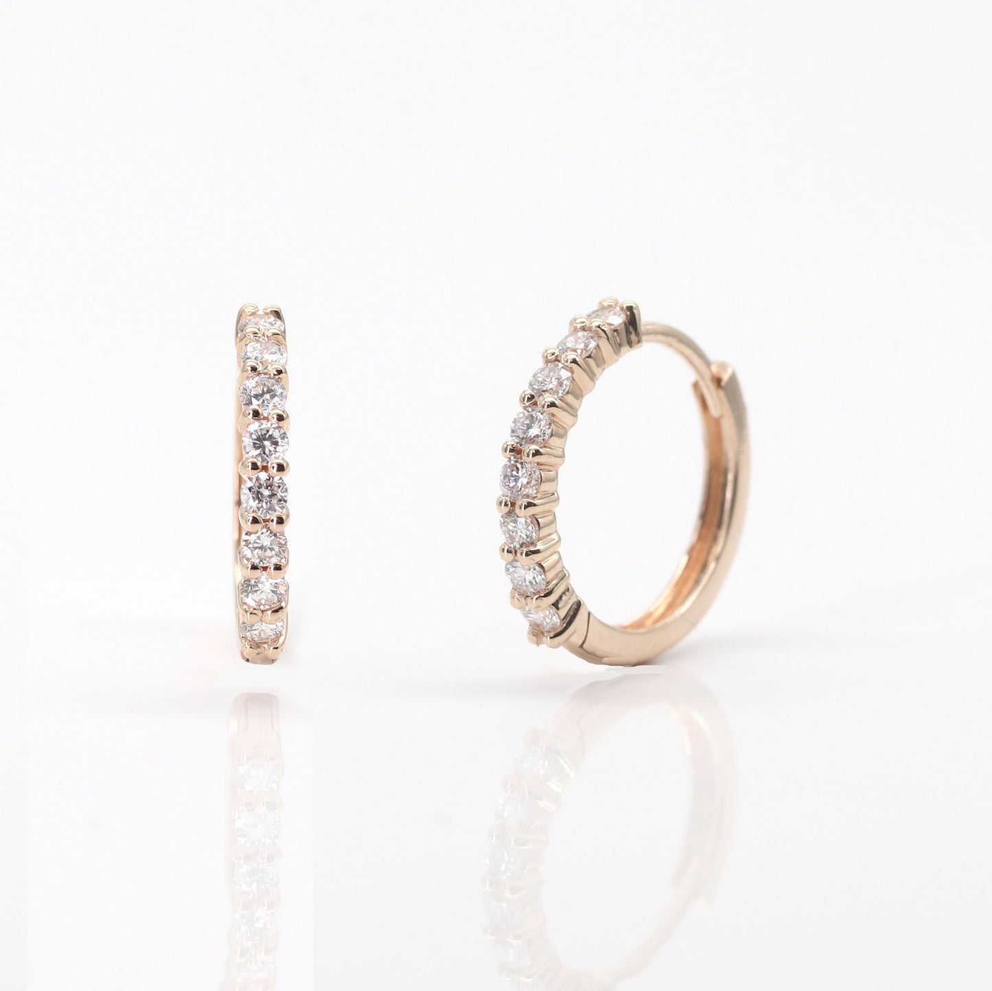 14K DIAMOND HOOP EARRING (0.21CT AS SINGLE)