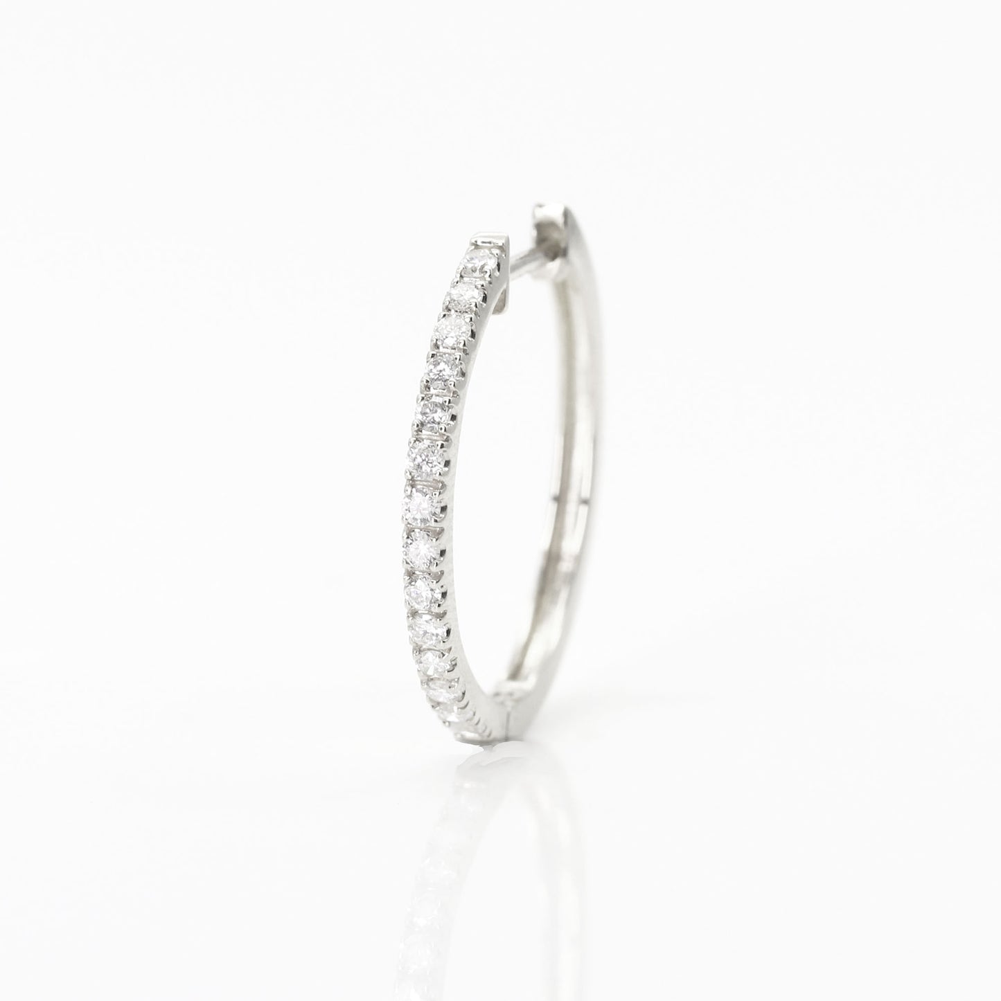 14K DIAMOND HOOP EARRING (0.19CT AS SINGLE)