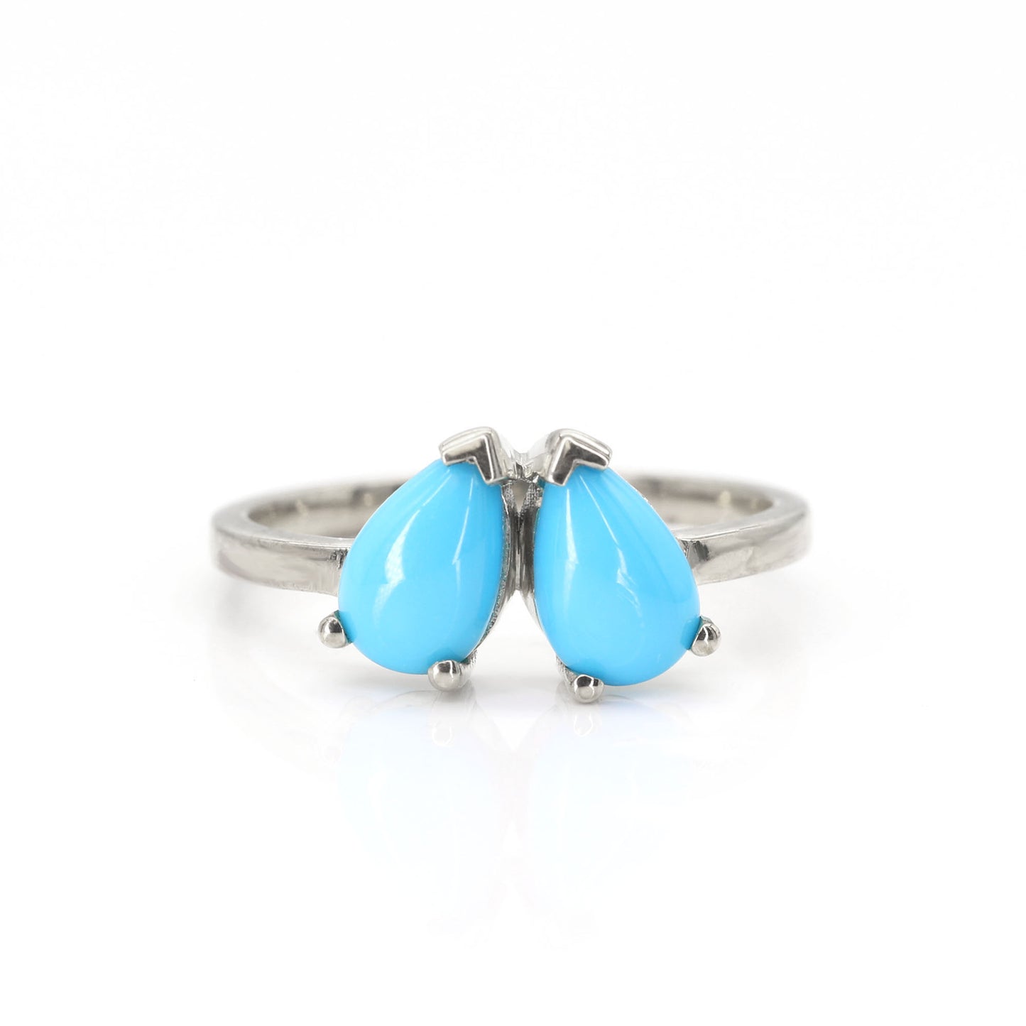 14K TURQUOISE TOI ET MOIE RING