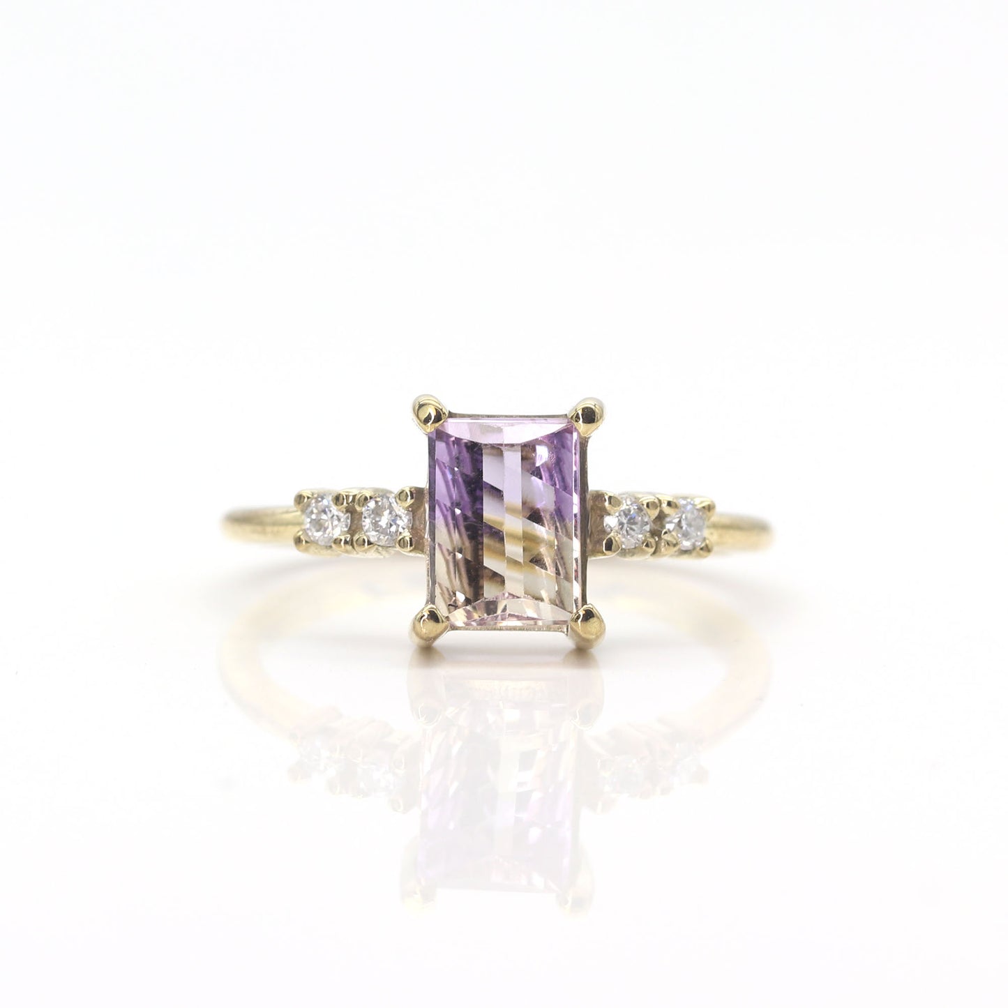 14K AMETRINE DIAMOND RING