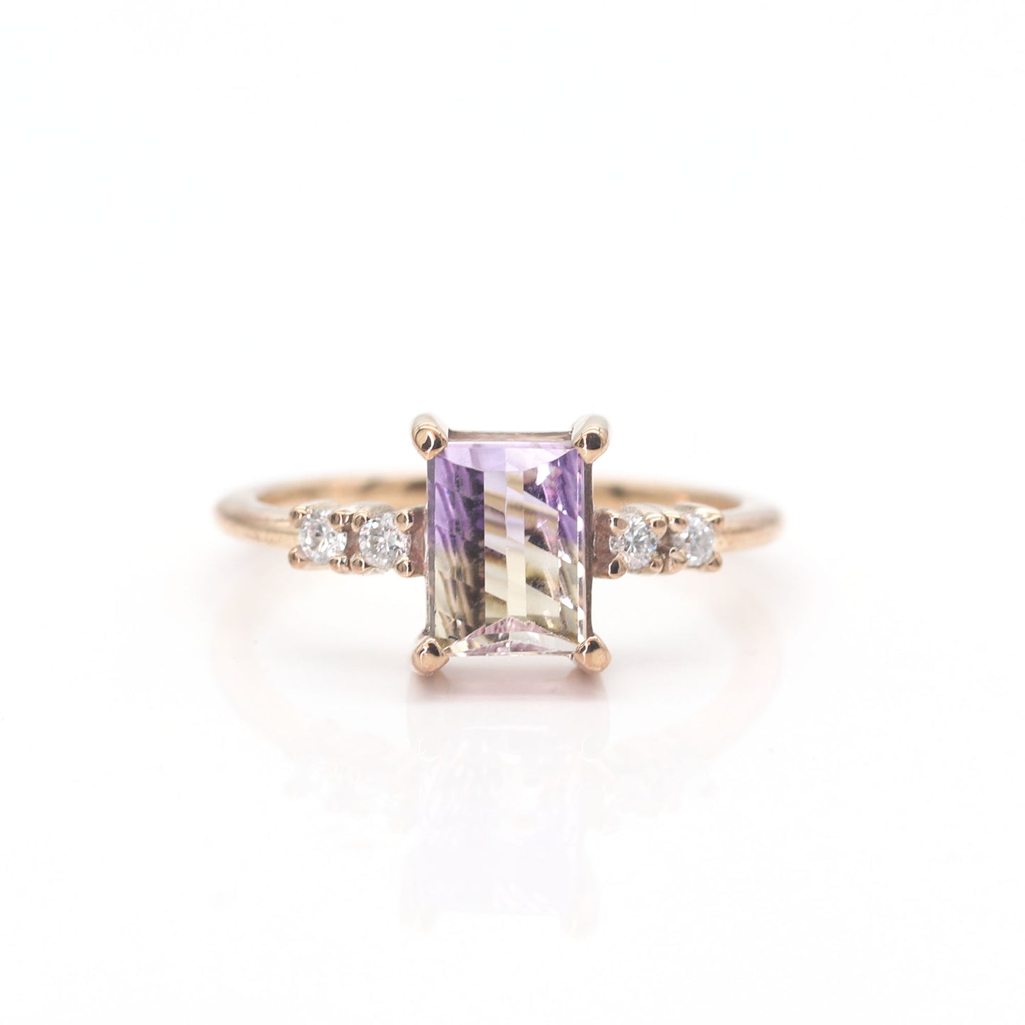 14K AMETRINE DIAMOND RING