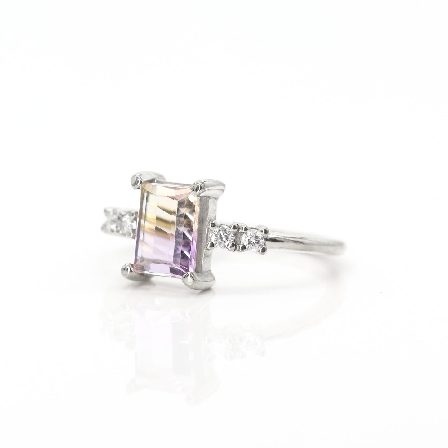 14K AMETRINE DIAMOND RING