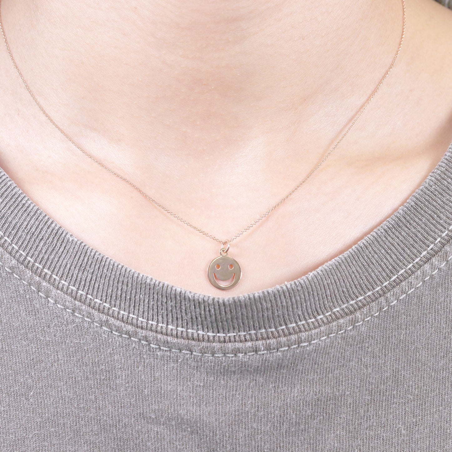 14K SMILE FACE NECKLACE